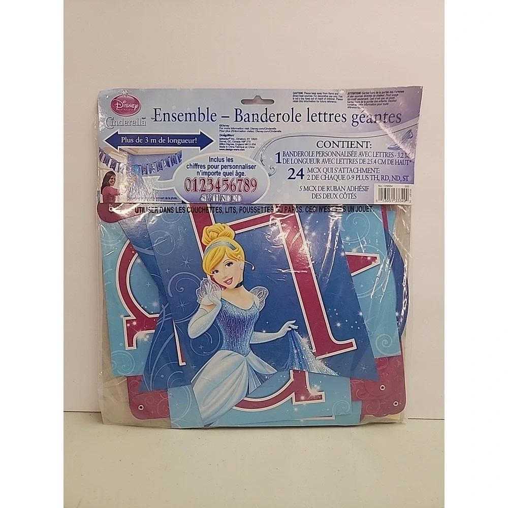Disney Cinderella Add An Age Jumbo Letter Banner Kit Happy Birthday Supplies